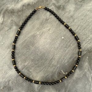 Monet Black and Gold Beaded Necklace